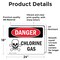Signmission Chlorine Gas Danger Sign, Vinyl Decal, 24in W x 18in L, 2PK OS-2PACK-DS-D-1824-L-2000 - alternate 2